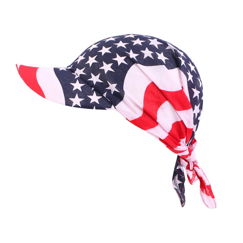 New Women Cotton Paisley Head Scarf Visor Hat With Wide Brim Sunhat Summer Beach UV Protection Sun Hats Adjustable Baseball Cap
