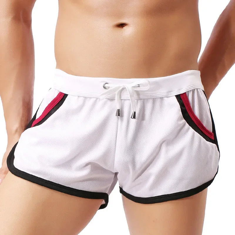 Summer Swimsuit Men Comfortable Gym Athletic Shorts Men's Swimwear Swimming Stitching Color Beach Swimming Quick Dry Shorts