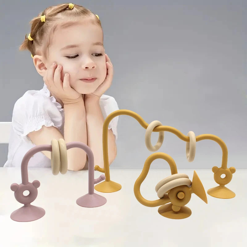 1 stücke Silikon kinder silikon tisch spielzeug, perlen gewickelt baby frühe bildung puzzle spiel spielzeug