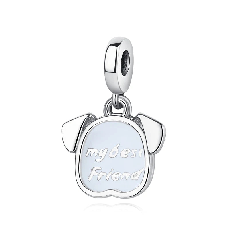 Original Silver Plated Charms For Women Love Pet Dog Cat Paw Print Pendant Beads Fit Pan Bracelets Necklaces DIY Luxury Jewelry