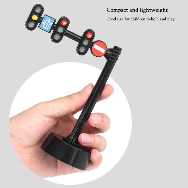 Traffic Lights Toys Model Stop Light Model Puzzle Toddlers Educational Toys City Street View Accessories Signpost Barrier Gifts