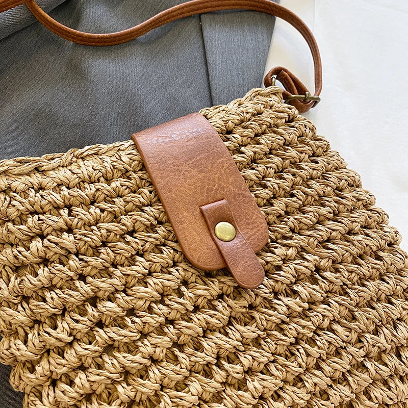Small new purses summer beach bags for women corssbody bags female straw bag brand designer travel handbags handmade rattan bag