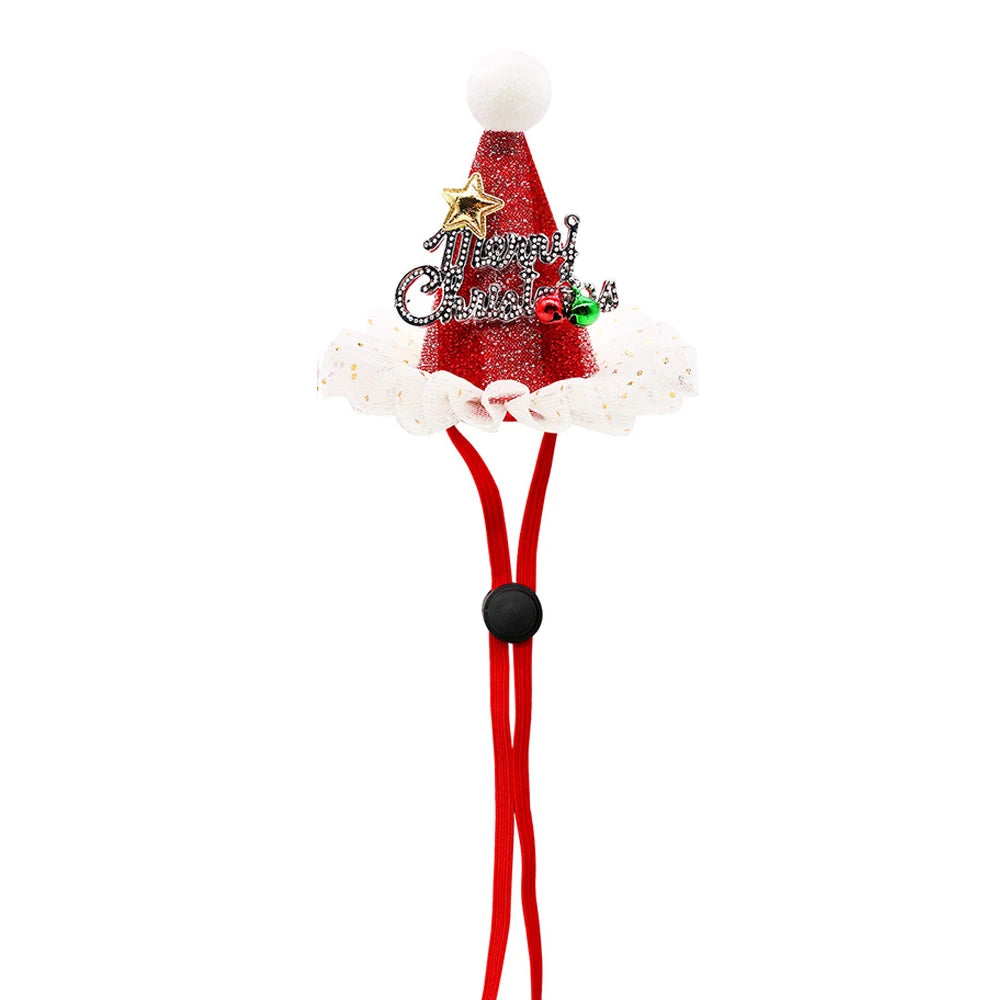 1PCS Cute Pet Dog Caps Christmas Cat Dog Costume Headwear Cap Hat Christmas Pets Dog Grooming Accessories Bulk Decoration