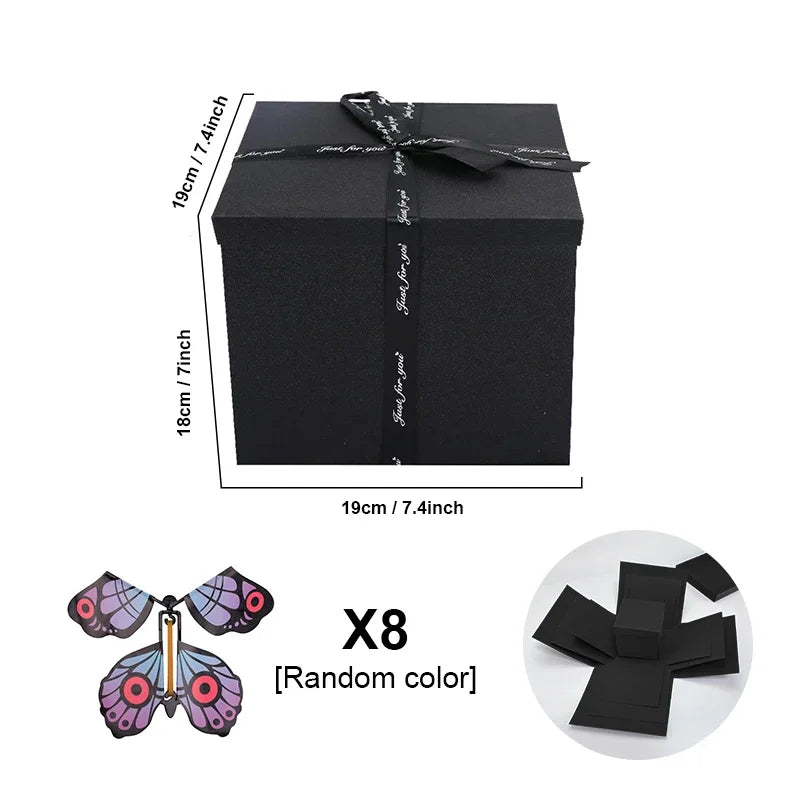 Butterfly Explosion Box Gift DIY Snacks Gift Box Mystery Surprise Explosion Box Valentines Day Gift Photo Album Box for Birthday