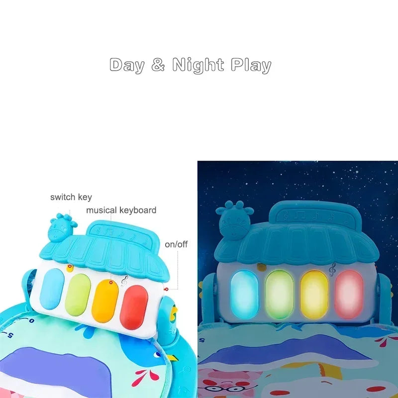Baby Activity Gym Rack Früherziehung 0-36 Monate Spielzeug Geschenke Musikalische Neugeborene Klaviertastatur Krabbeldecke Pedal Spielmatte