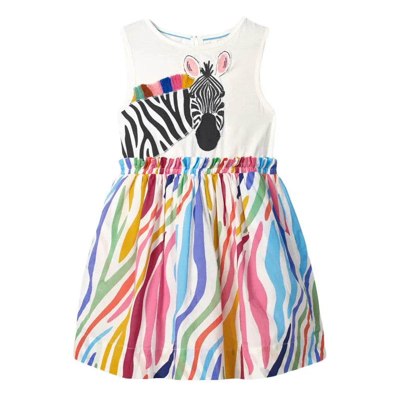 Little maven 2024 Baby Mädchen Freizeitkleidung Baumwolle Schöne Kinder Sommerkleid für Kleinkinder 2 bis 7 Jahre