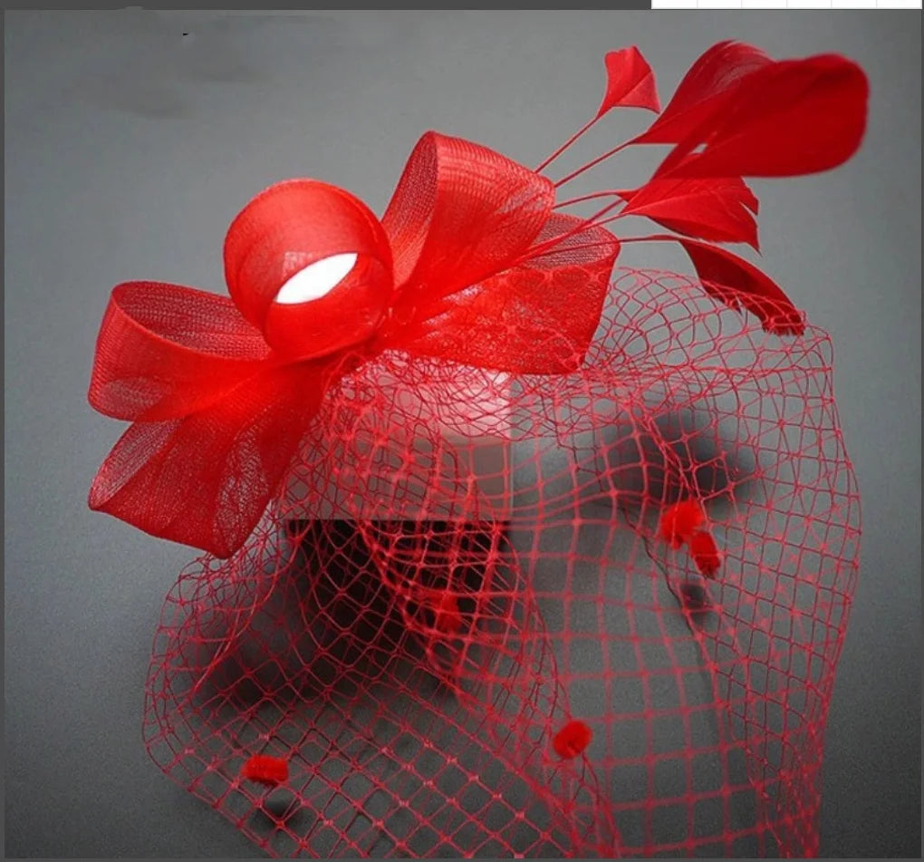Bridal Net Birdcage Face Veils Wedding Party Feather Vintage Bridal Fascinators Hair Accessories Brides Blusher Vieil Headpiece