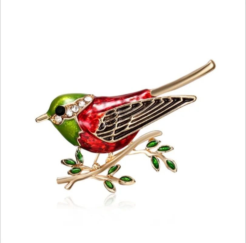 3pcs/set Women Fashion Rhinestone Enamel Bird Brooch Cute Vivid Flying Fledgling Animal Brooch Scarf Dress Coat Lapel Pins Gift