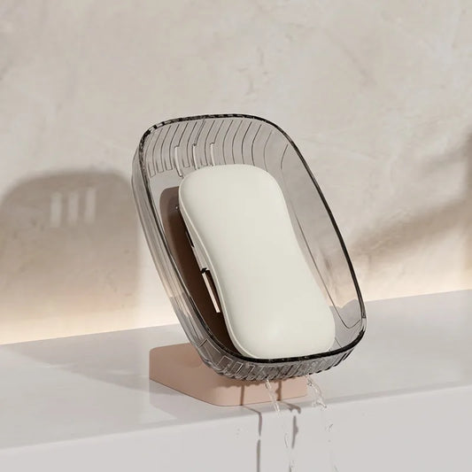 Bathroom Soap Dish Case Wall Mounted Transparent Drain Soap Storage Rack Holder Bathroom Accessories Supplies Soap Box Container