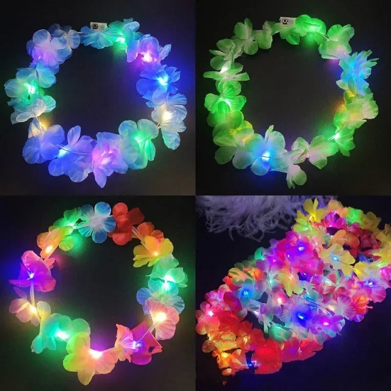 Luminous Headbands Party Led Headband Flower Crown with Led Lights Festival Party Decoration Glow-in-the-dark
