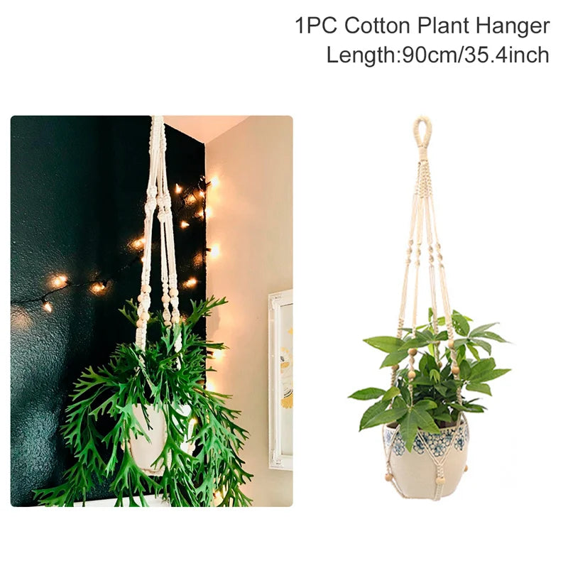 Hanging Plant Handmade Macrame Courtyard Garden Decoration