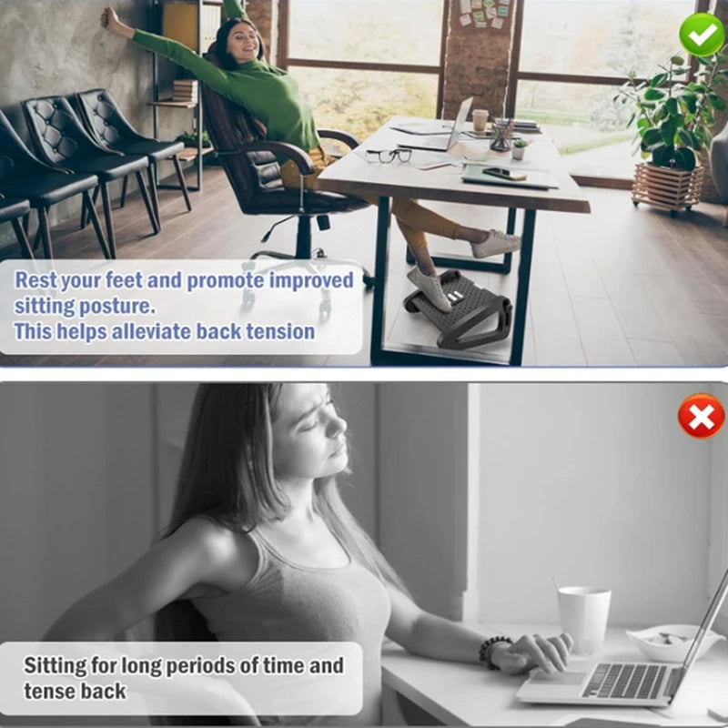 Office Foot Rest Stool Removable Massage Roller Portable, Ergonomic Desk Footrest for office