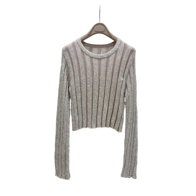 2024Customized Yarn 100% Silk Lining Knitting  Top Quality Elegant Knitting Suit  conjuntos femininos 2 piece casual sets women