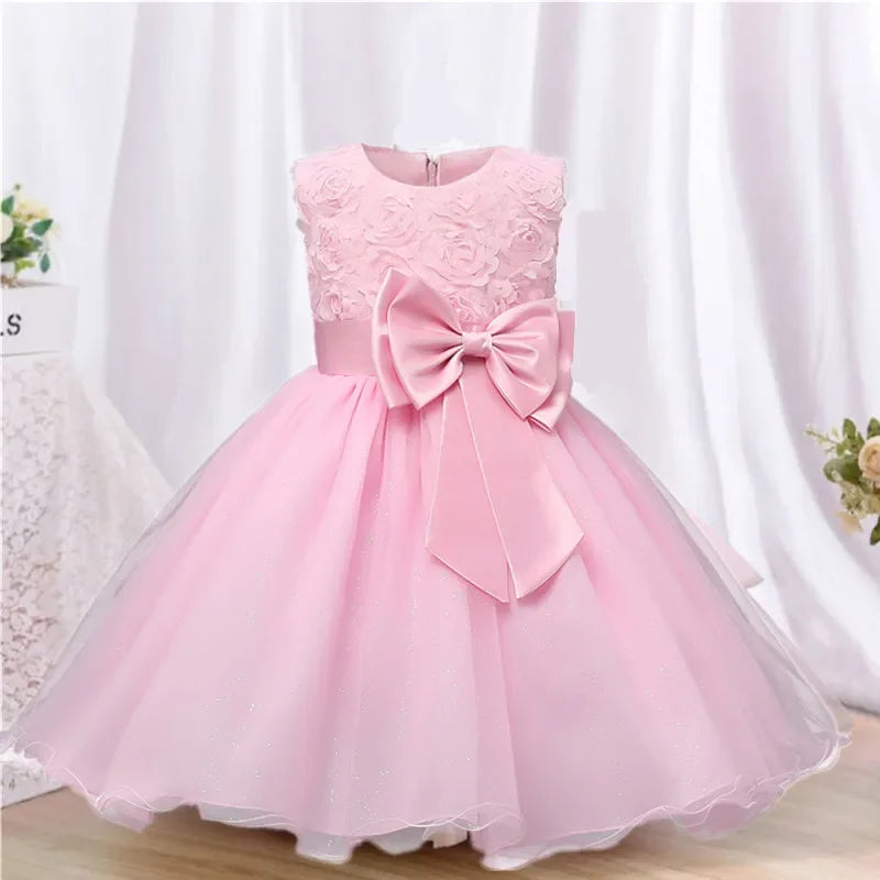 Kleinkind Mädchen Party Prinzessin Kleid Baby Champagner 1st Geburtstag Outfits Kinder Sommer Puff Ärmel Pailletten Tutu Kleid Mädchen Gala Kleidung