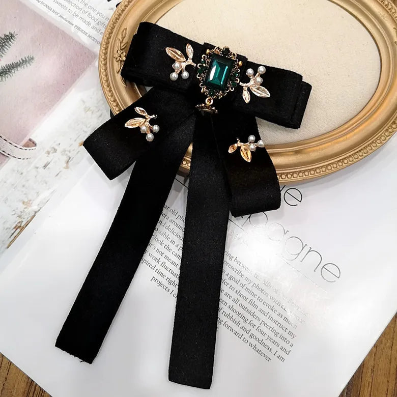 Vintage Luxury Rhinestone Velvet Fabric Bow Tie Professional Shirt Elegant Temperament Fashion Bow Tie Formal Suit Accessories