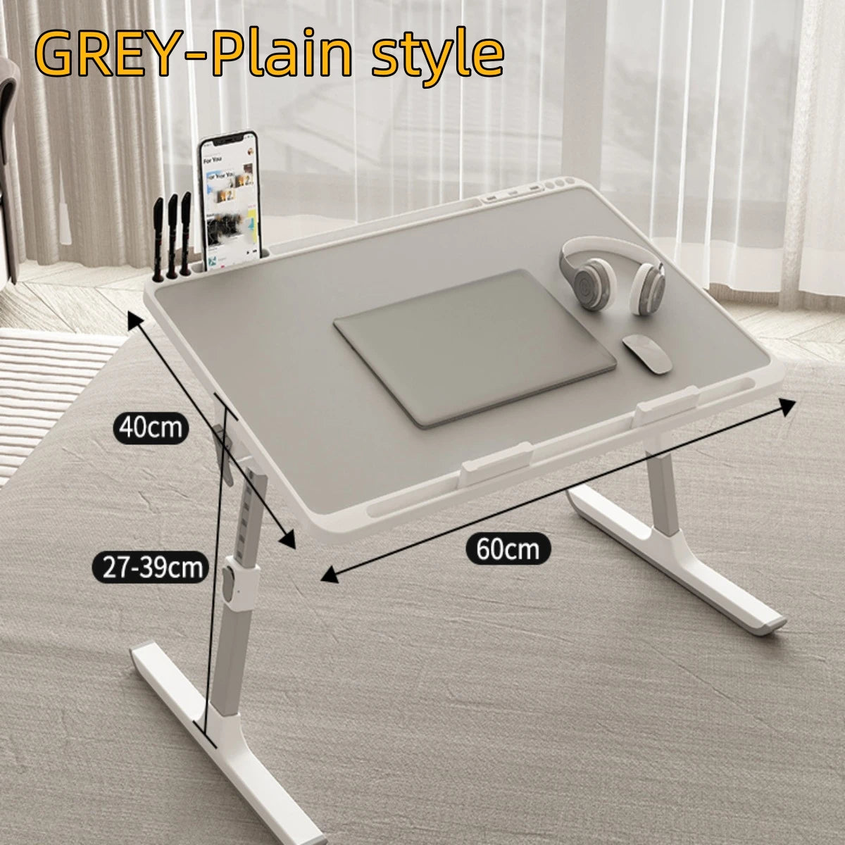 Laptop Bed Tray Table, Adjustable Laptop Bed Table,Portable Standing Desk with Storage Drawer,Foldable Lap Tablet Table for Sofa Home improvement office phone