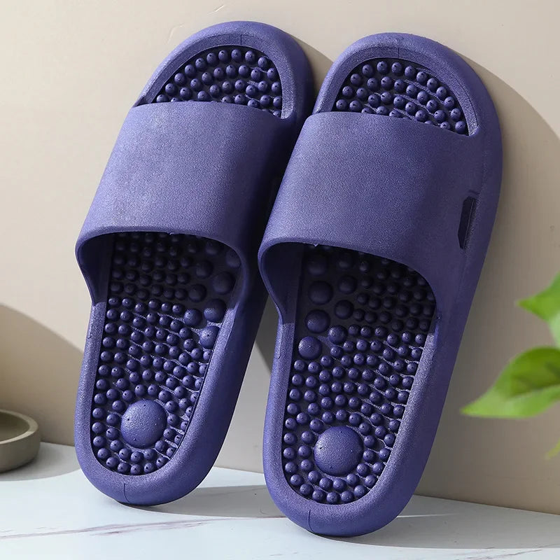 New Summer Couples Sandals Concise Non-slip Bathroom Indoor Outfoor Slides Men Women Massage Slippers Comfort Home Flip Flops