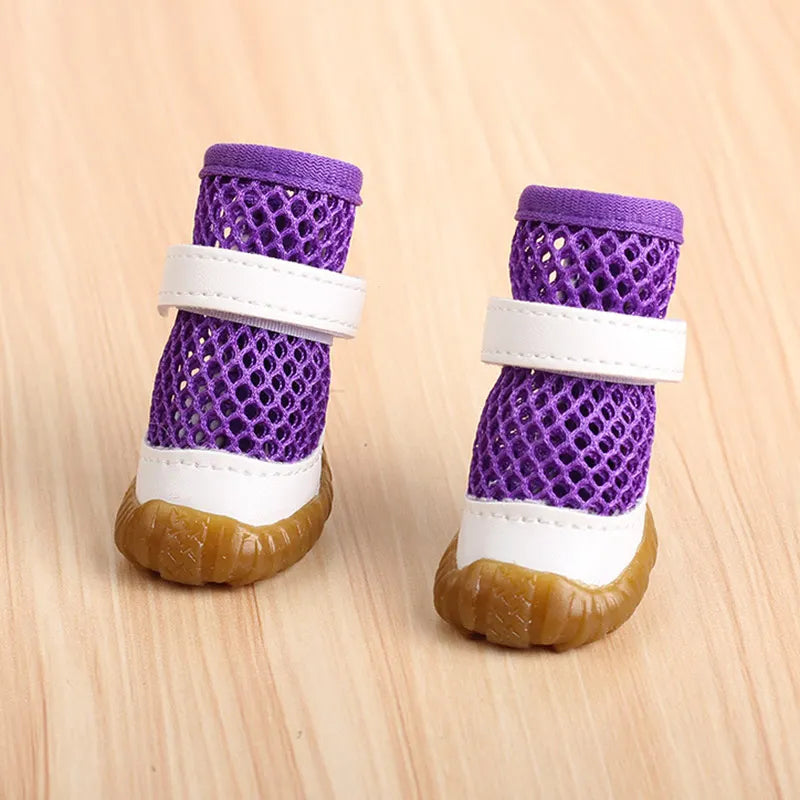 2Pc/Set Pet Dog Rain Shoes Anti Slip Waterproof PVC Breathable Mesh Boots for Outdoor Footwear Socks Booties Pet Dog Cat Shoes
