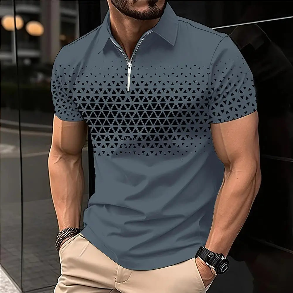 Summer T Shirts for Men Short Sleeve Men's Clothing Collar 3D Printing mon