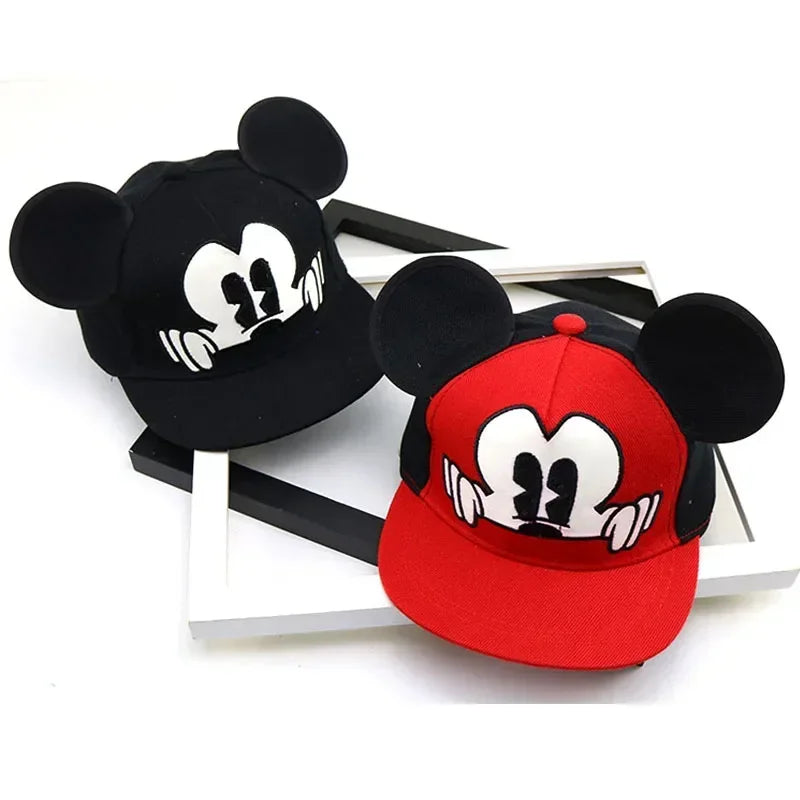 Disney Mickey Mouse Cartoon Animated Baseball Cap for Kids Baby Boy Girl Fashion Hip Hop Caps Kids Snapback Breathable Hats
