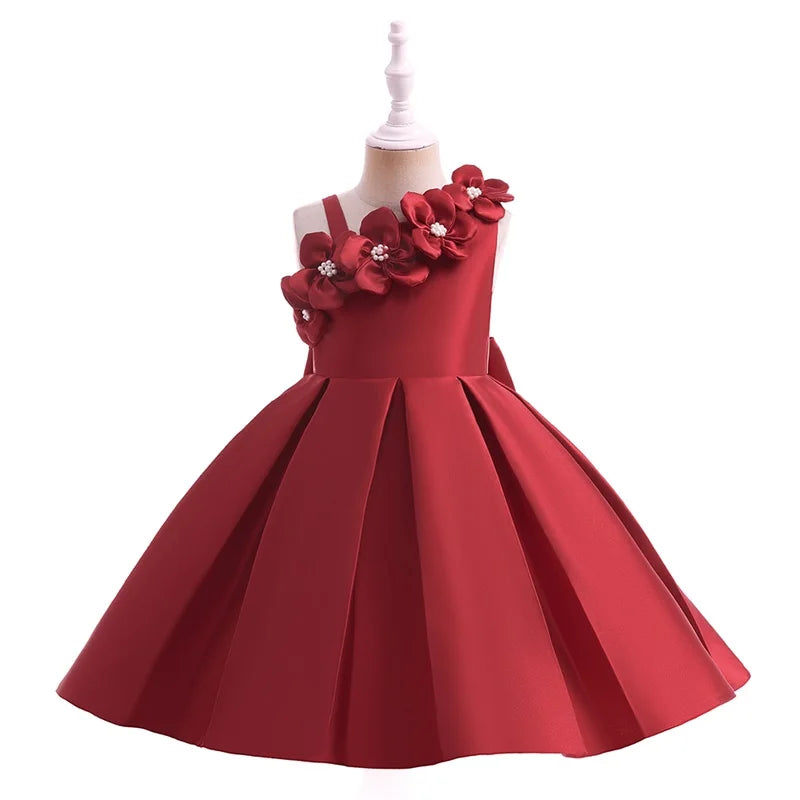 MQATZ Baby Clothes Flower Girl Children Princess Evening Party Prom Bow Green Wedding Bridesmaid Summer Dress Ball Gown Vestidos