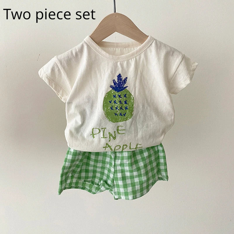 Baby-Schlafanzug-Sets aus Baumwolle, für Kleinkinder, Sommer, ärmellos, Baby-Nachtwäsche, Pyjamas, Kinder, Cartoon-Stil, Homewear-Kleidung