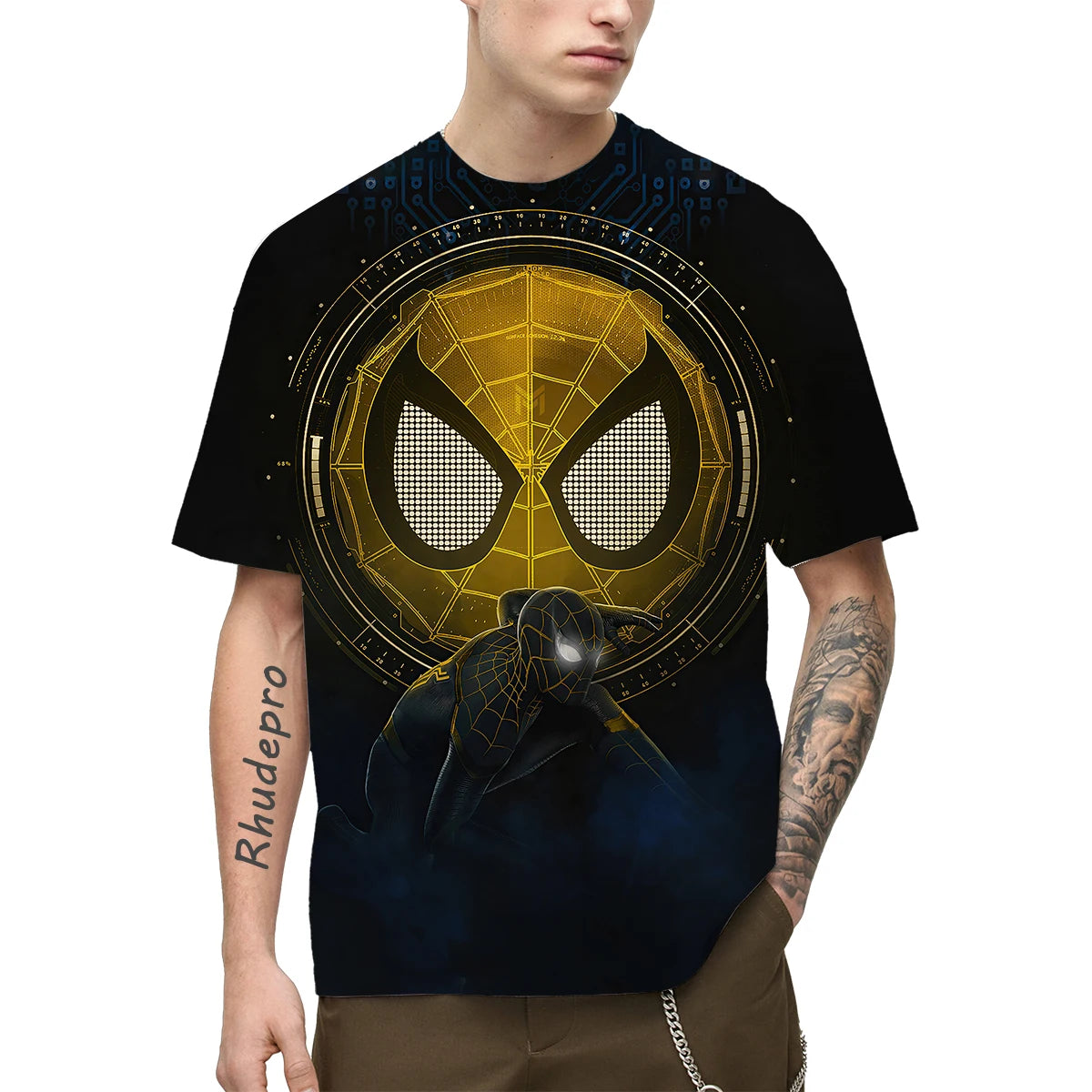 Miniso 2024 Superhero Children Short Sleeves T-shirt Iron Man Cartoon Spider-Man Dominion Tshirt Boys Tops Kids Baby Boys