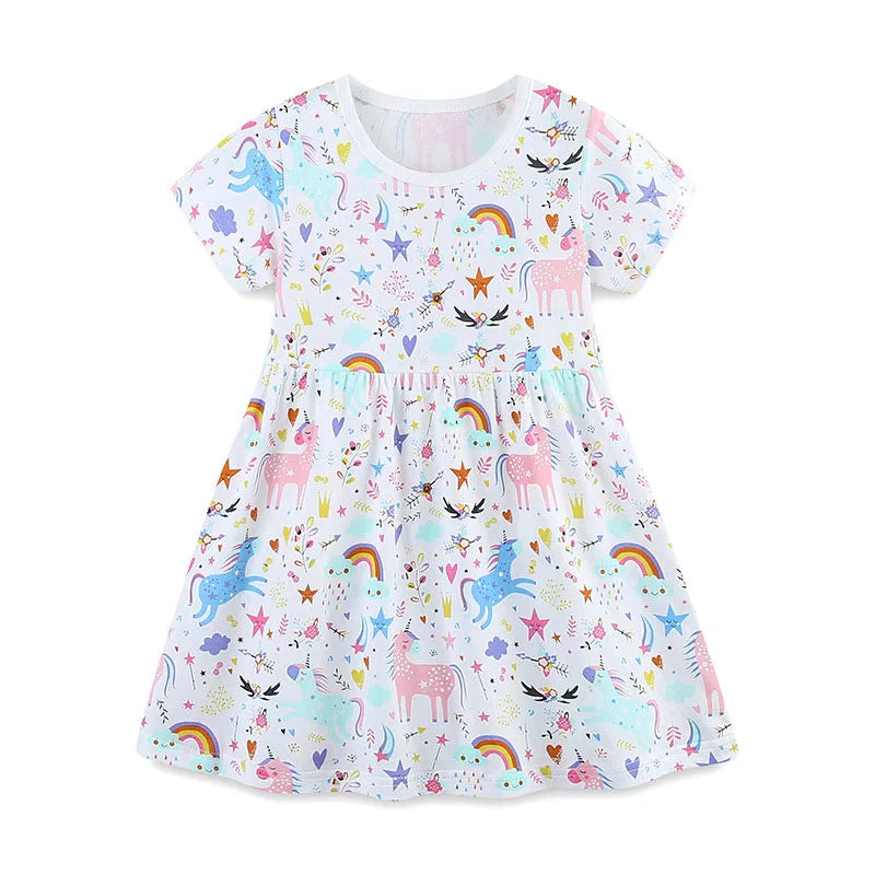 Little maven 2024 Baby Mädchen Freizeitkleidung Baumwolle Schöne Kinder Sommerkleid für Kleinkinder 2 bis 7 Jahre