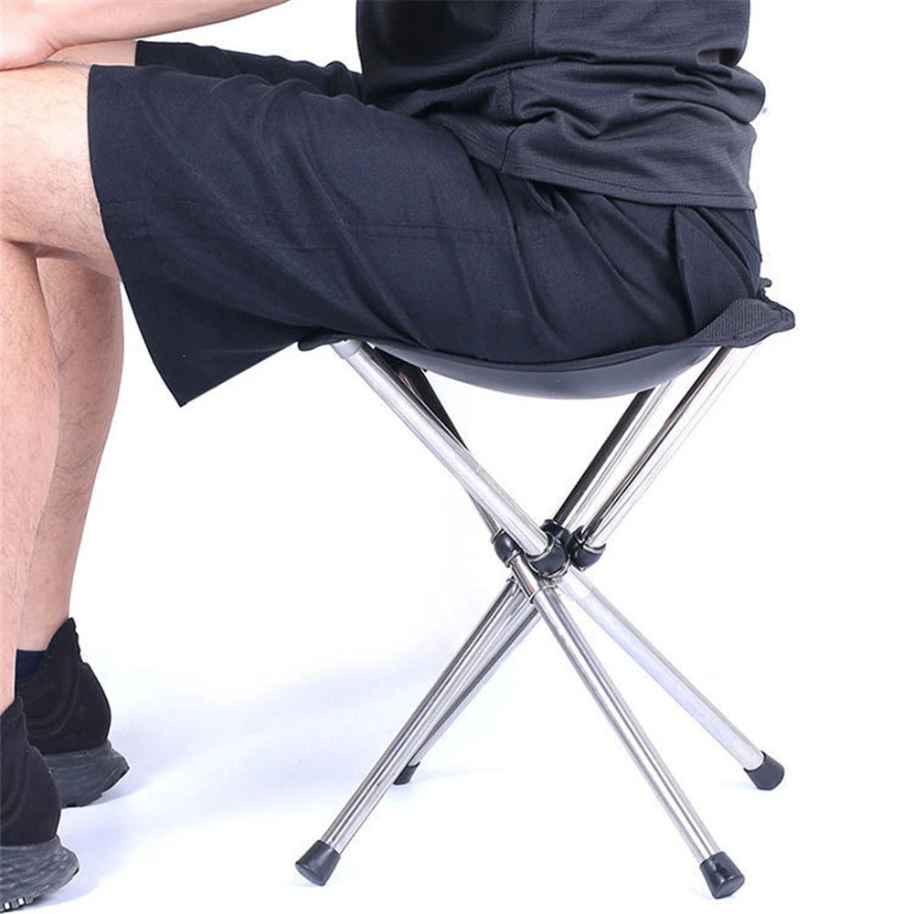 Stainless Steel Fishing Chair Barbecue Folding Stool Outdoor Camp Hiking Picnic Travel Seat Chair Collapsible Seat Small Stool garden !!!