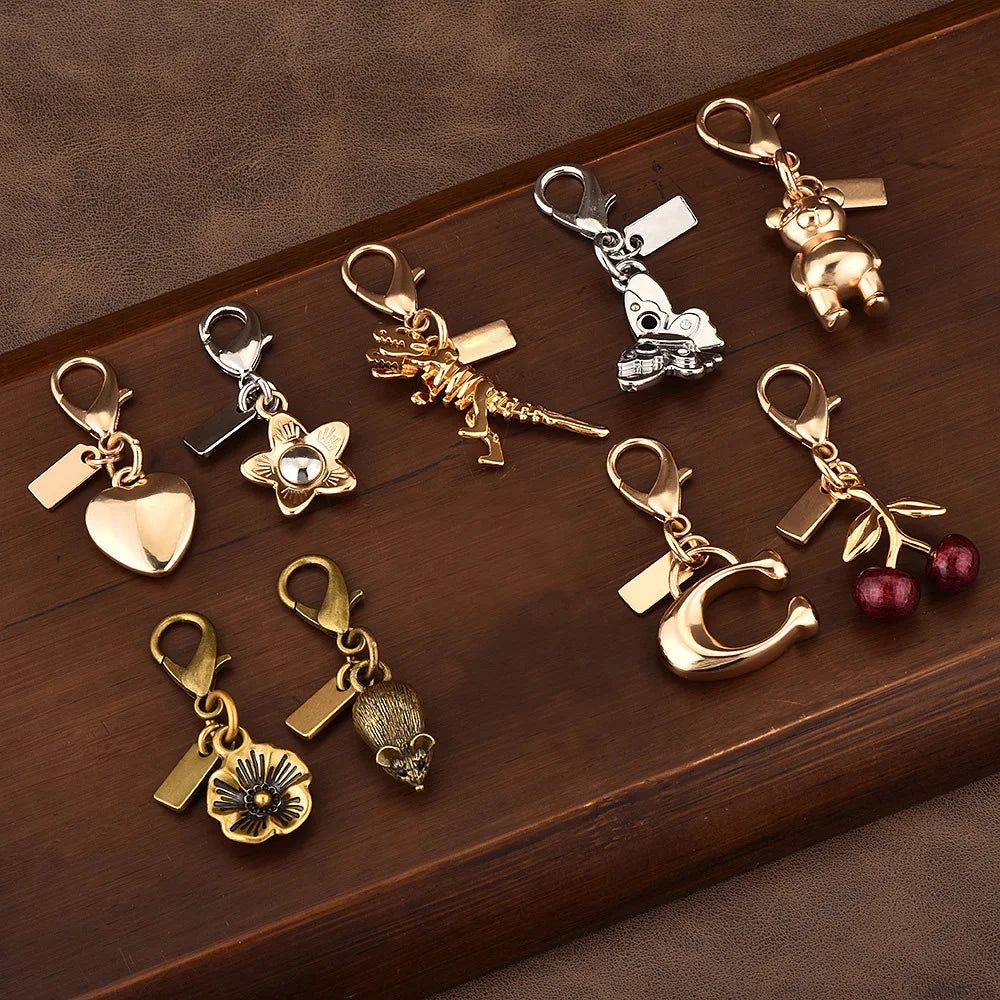 New Exquisite High-end Bear Cherry heart-shaped For Women Y2k Bag Pendant CarKey Chains Jewelry Gift DecorationAccessories
