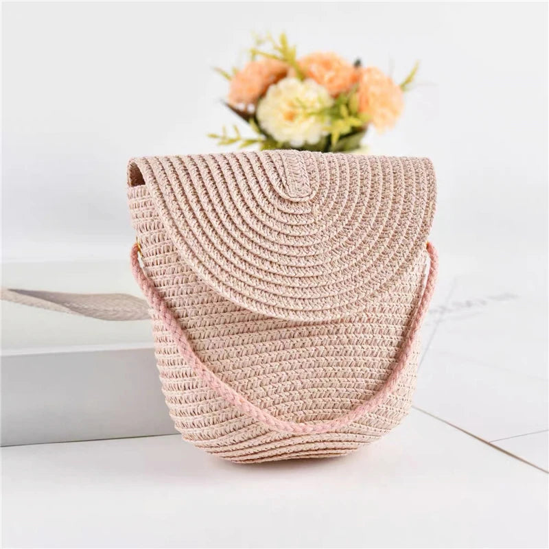 Fashion Woven Straw Bag Handmade Rattan Crossbody Handbags Knit Summer Beach Small Purse Women Shoulder Messenger Bags Wallet