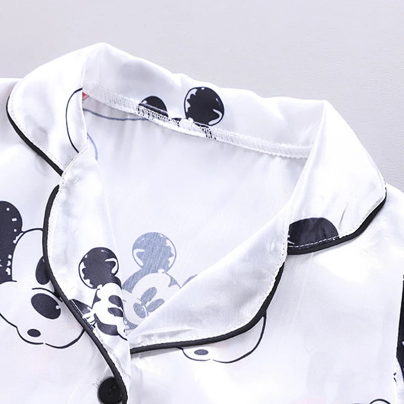 Children Summer Boys Girls Kids Clothing Sets Suit Sleepwear Short Sleeve Disney Mickey Cartoon Baby Pajamas