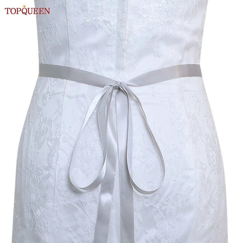 TOPQUEEN S119 Wedding Dress with Decorative Decals Wedding Dress Accessories Wedding Dress with Luxury Diamond Handmade