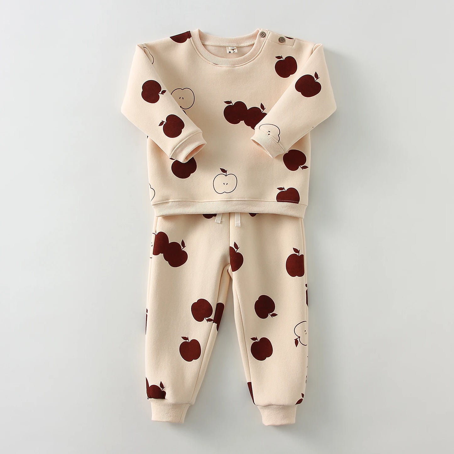 2Pcs Spring Winter Baby Girl Boy Clothes Set Embroidery Thicken Fleece Warm Sweatshirt Pant Boy Tracksuit Toddler Clothes Outfit