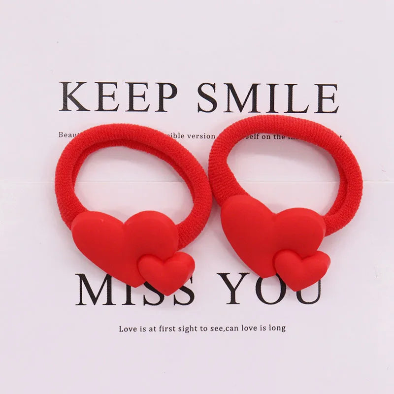 2Pcs Cute Animal Cat Hair Accessories Children Rubber Bands Scrunchies Elastic Hair Bands Girls Headband Decorations Ties Gum