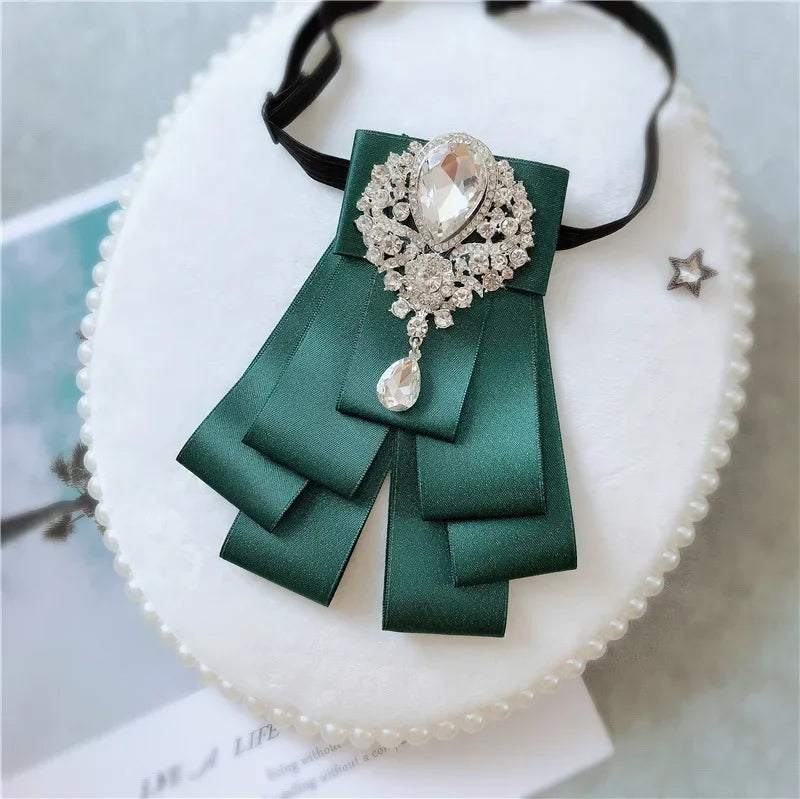 Men's Wedding Bow Ties Women's Accessories British Korean Business Banquet Formal Dress Shirt Rhinestone Ribbon Bow-tie Gifts mon