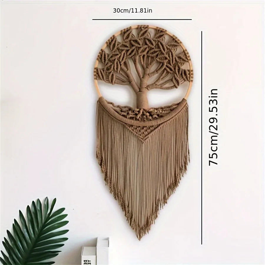 Tree of Life Macrame Wall Hanging Handmade Woven Boho Home Wall Decor for Bedroom Nursery Apartment Dorm Decoration,Gift Girl