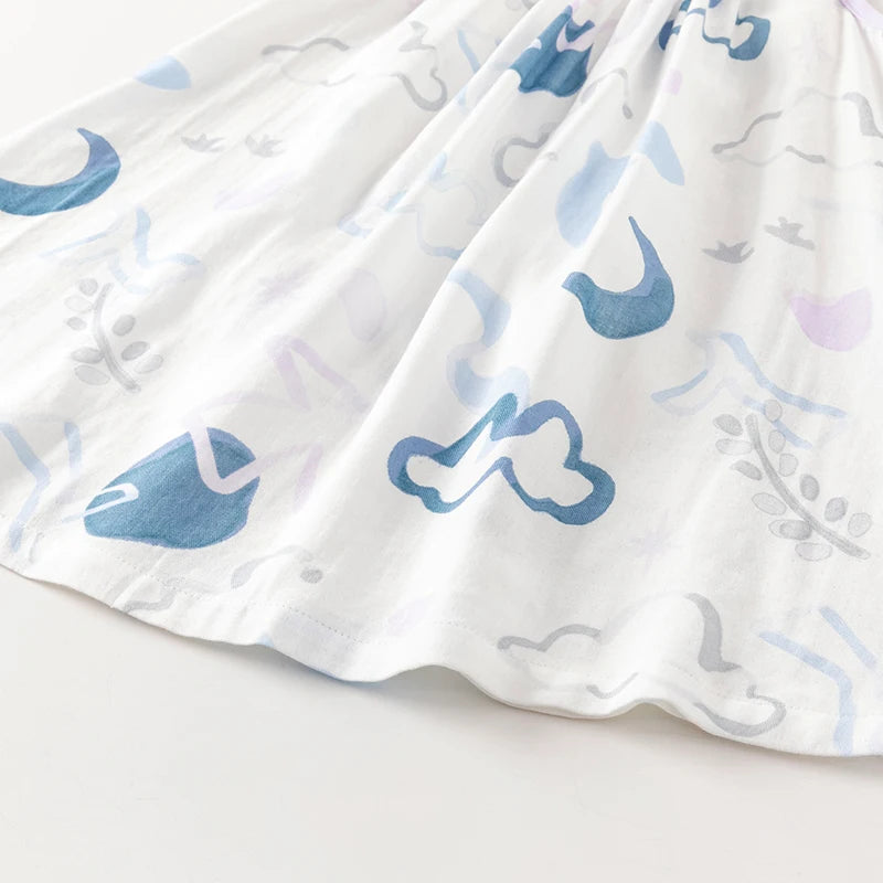 Dave Bella Girl's Princess Dress Summer  Sleeveless Slip Dress Cute Sweet Print Seaside Beach