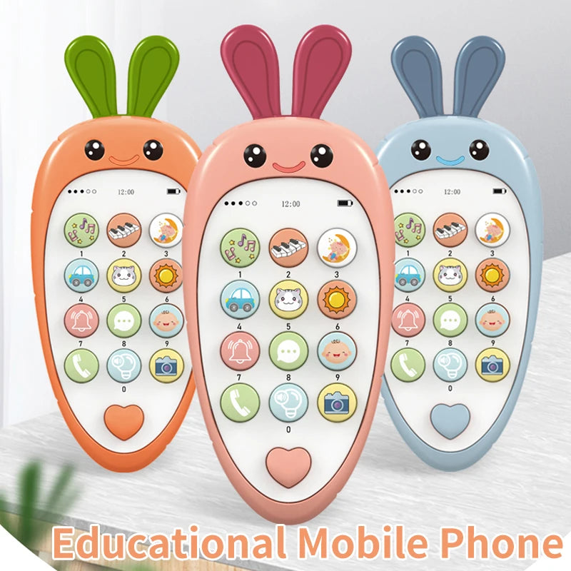 Baby-Handy-Spielzeug mit Früherziehung und Musik, lernpädagogisches Fake-Telefon für Kinder, sensorisches Spielzeug für Kleinkinder