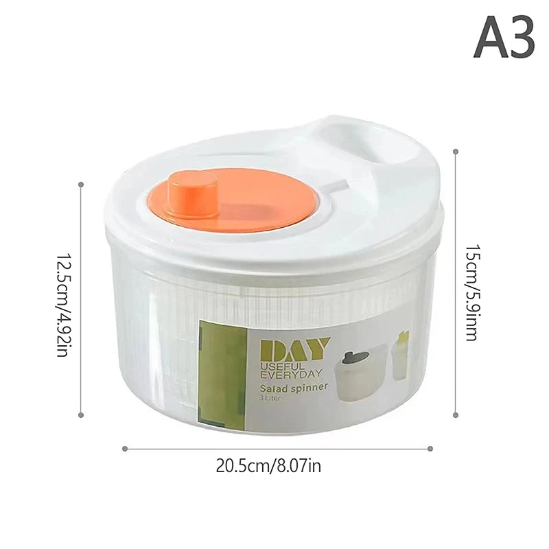 Salad Spinner Dryer Vegetable Fruit Food Drain Basket Dehydrator Quick Washing Drying Manual Centrifuge Kitchen Household Tool