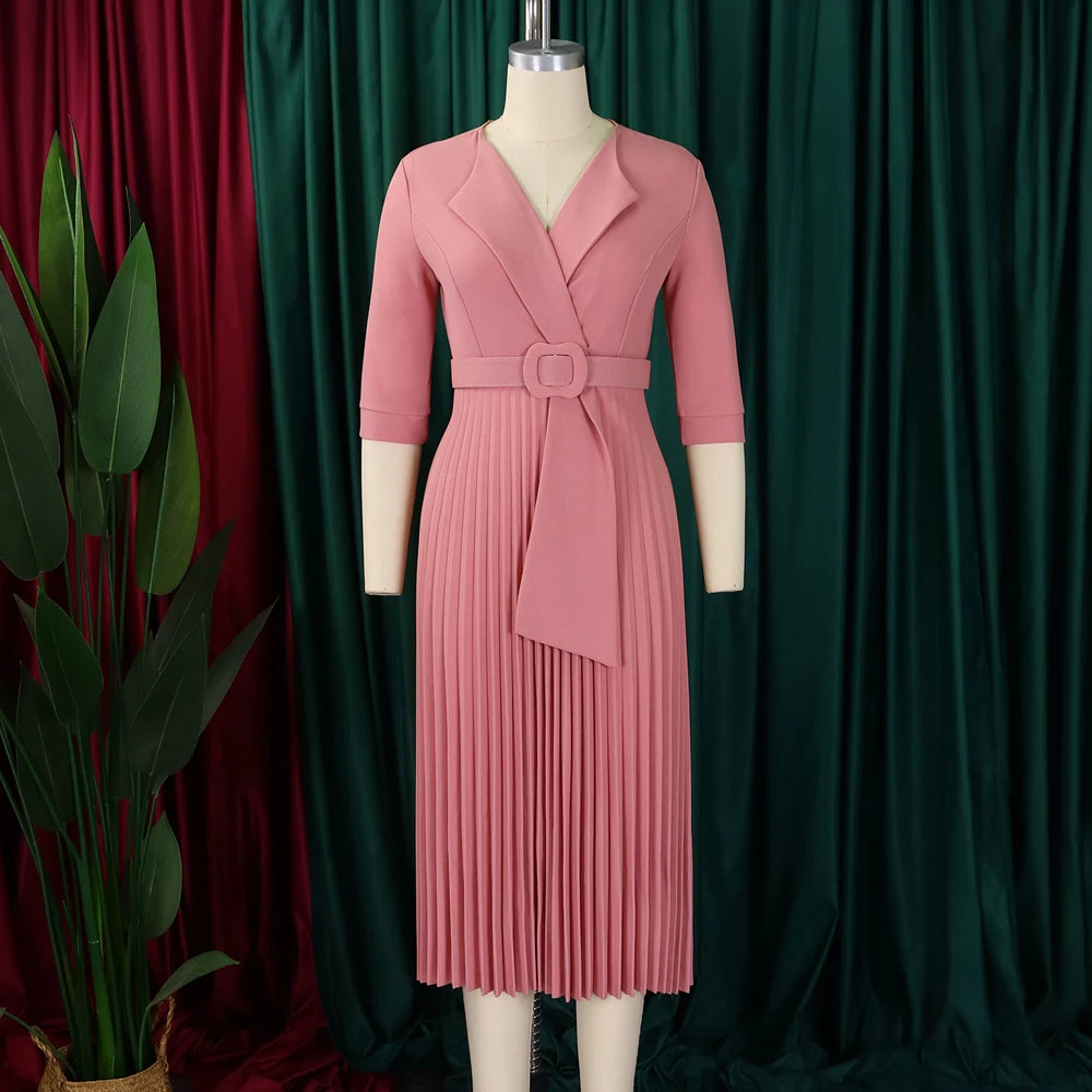 Green Pink Women's Evening Dress New Arrival Curvy Plus Size Dress Chic And Elegant Woman Day Party Dresses Winter Fall Clothes
