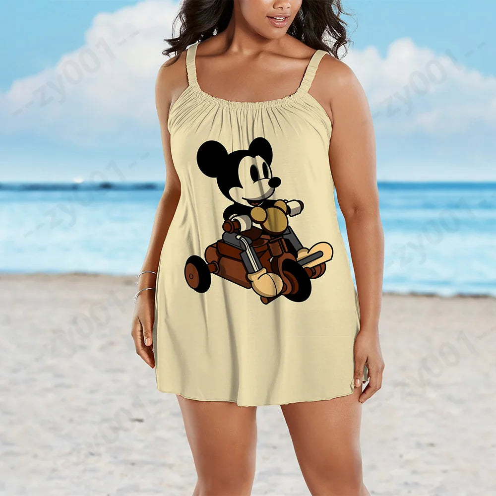 Disney Large Women's Summer Dress 2022 Woman Women's Dresses Plus Size Dress Woman 7xl 8xl 9xl Chic Elegant Evening Dresses Midi