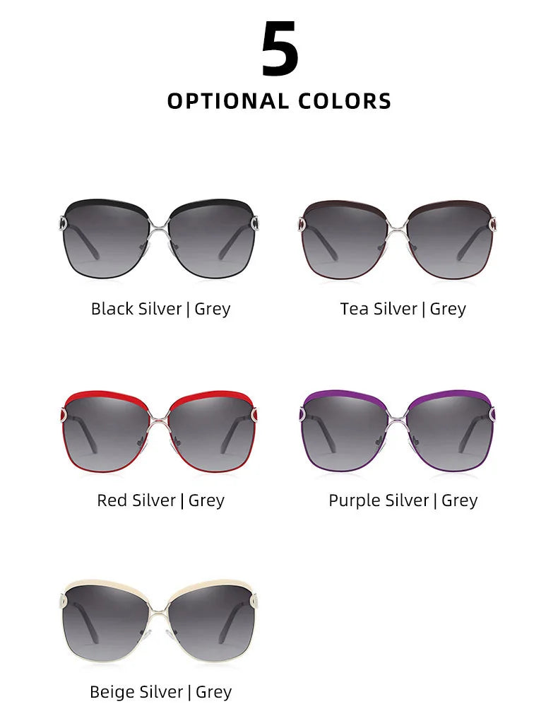 BARCUR Polarized Ladies Sunglasses Women Gradient Lens Round Sun Glasses Square Luxury Brand Oculos Lunette De Soleil Femme