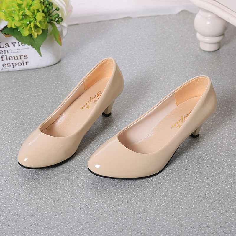Female Pumps Nude Shallow Mouth Women Shoes Fashion Office Work Wedding Party Shoes Ladies Low Heel Shoes Woman Autumn