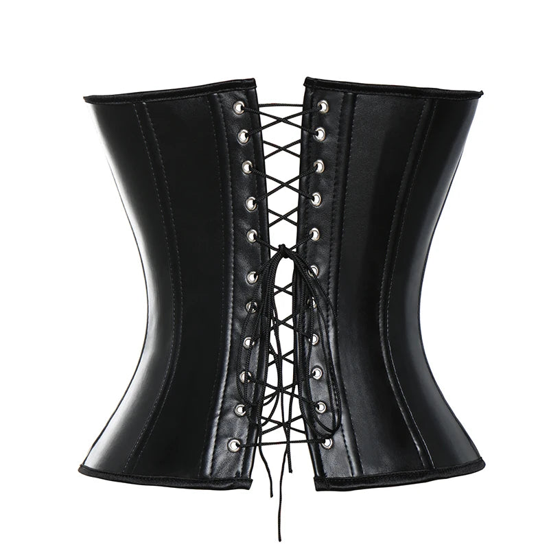 Corsets Leather Corset with Buckles Steel Boned Steampunk Gothic Bustier Waist Training Corselet Vest