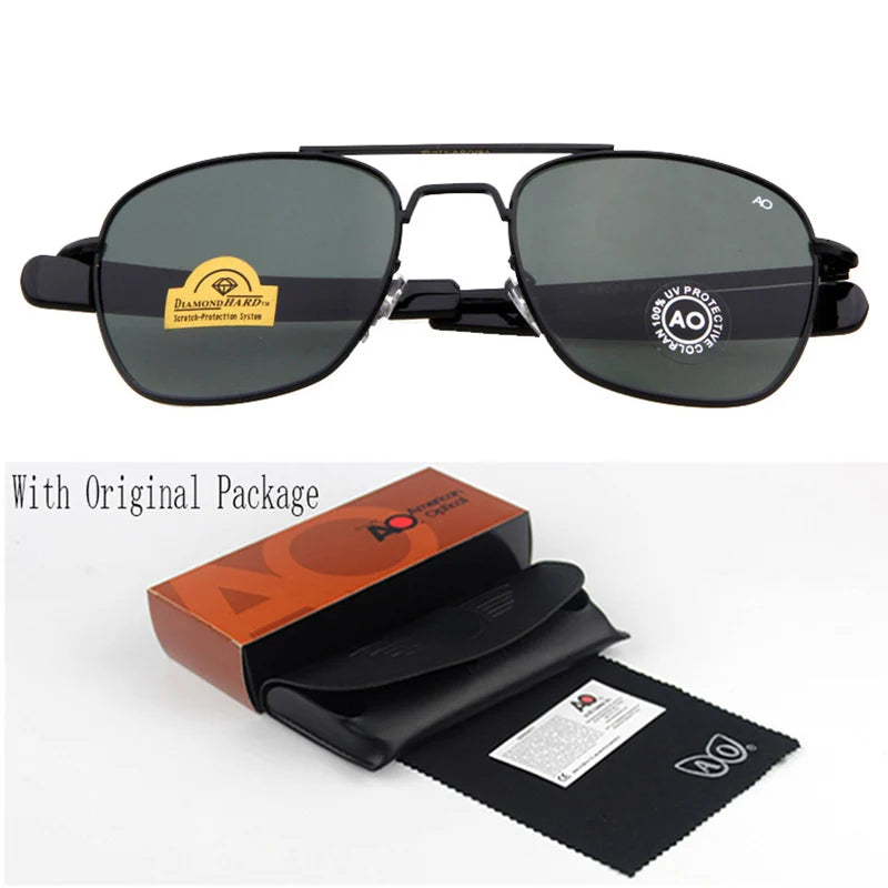 Fashion Sunglasses Men American Army Military Brand Designer AO Sun Glasses For Male Optical Glass Lens de sol RS263 mon