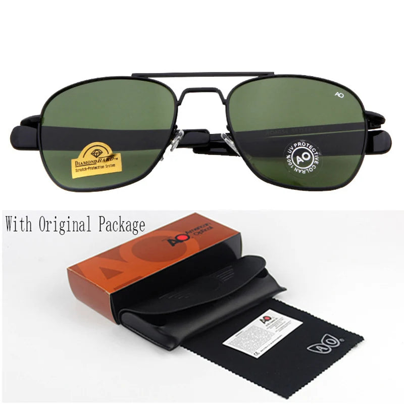 Fashion Sunglasses Men American Army Military Brand Designer AO Sun Glasses For Male Optical Glass Lens de sol RS263 mon