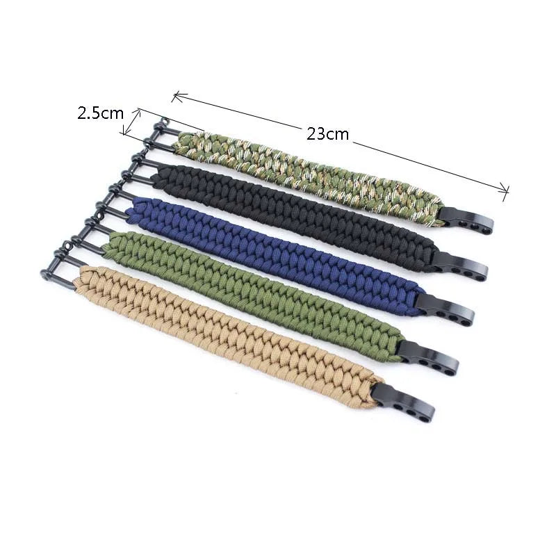 Multi Functional Emergency Paracord Bracelet Survival Parachute Outdoor Tools Scraper Whistle Buckle Jewelry Men Women