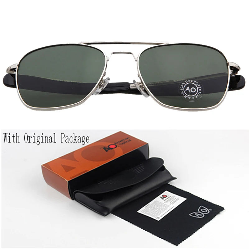 Fashion Sunglasses Men American Army Military Brand Designer AO Sun Glasses For Male Optical Glass Lens de sol RS263 mon