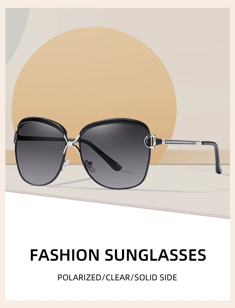 BARCUR Polarized Ladies Sunglasses Women Gradient Lens Round Sun Glasses Square Luxury Brand Oculos Lunette De Soleil Femme